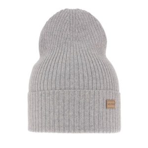 Czapka damska wiosenno - zimowa 100% wełniana merino Sophie - Szara. Szare czapki Molly, bez wzorów, z materiału. Za 69,90 zł.