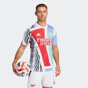 Koszulka piłkarska treningowa ADIDAS Arsenal 24/25. Bluzki ADIDAS, s, bez wzorów, sportowe, bez kołnierzyka, bez ramiączek. W wyprzedaży za 249,99 zł.