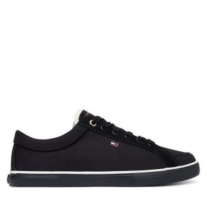 Tenisówki Tommy Hilfiger. Czarne trampki TOMMY HILFIGER, bez wzorów, bez zapięcia. Za 329,99 zł.