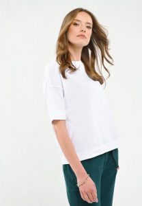 Bawełniany t-shirt, Comfort Fit, T-FLAME. Białe t-shirty Volcano, l, bez wzorów, z bawełny, bez kołnierzyka, bez ramiączek. Za 59,99 zł.