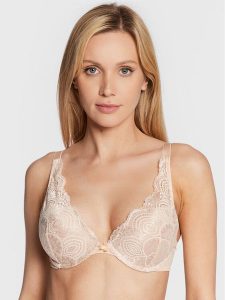 Wonderbra Biustonosz push-up WB000BHP Beżowy. Brązowe biustonosze Wonderbra, bez wzorów, z syntetyku. Za 229,99 zł.