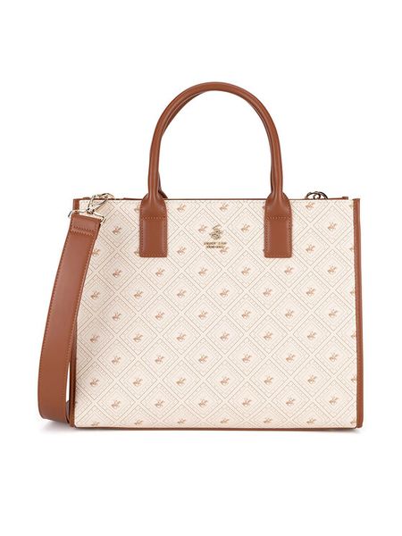 Beverly Hills Polo Club Torebka BHPC-S-003-07 Beżowy. Brązowe kuferki Beverly Hills Polo Club, bez wzorów, bez dodatków. Za 299,99 zł.