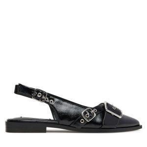 Sandały Steve Madden. Czarne sandały Steve Madden, bez wzorów, bez obcasa, na płaskiej podeszwie, bez zapięcia. Za 389,99 zł.