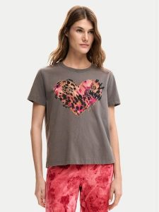 Desigual T-Shirt Tiger 26SWTK53 Szary Regular Fit. Szare t-shirty Desigual, l, bez wzorów, z bawełny, bez kołnierzyka, bez ramiączek. Za 209,99 zł.