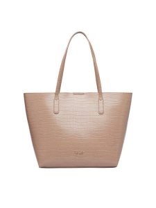 Nine West Torebka CEO-GENTLE GLAM-LDA9920 Beżowy ciemny. Brązowe shopper bag Nine West, bez wzorów, ze skóry, bez dodatków. Za 279,99 zł.