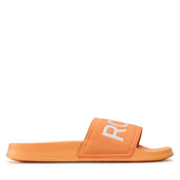 Klapki Roxy. Brązowe kalosze Roxy, bez wzorów, bez obcasa. Za 79,99 zł.