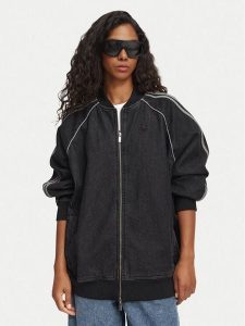 Adidas Kurtka jeansowa Sst KQ6471 Czarny Oversize. Czarne kurtki ADIDAS, l, bez wzorów, z bawełny, bez kaptura. Za 399,99 zł.