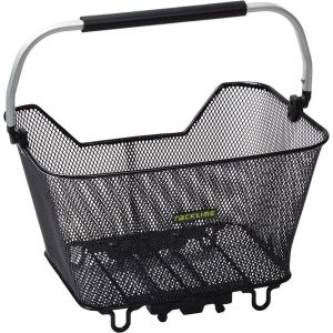 Kosz systemowy Racktime Baskit Deluxe. Czarne shopper bag RACKTIME, bez wzorów, bez dodatków. Za 346,50 zł.