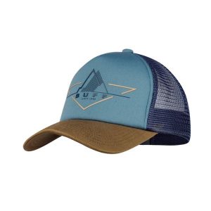 Czapka z daszkiem BUFF® TRUCKER CAP BRAK STONE BLUE. Niebieskie czapki Buff, bez wzorów, z materiału. Za 119,99 zł.