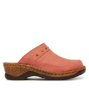 Klapki Josef Seibel. Pomarańczowe klapki Josef Seibel, bez wzorów, bez obcasa. Za 209,99 zł.