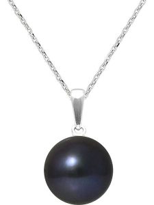 Pearl Addict Srebrny naszyjnik "Solo" z perłą w kolorze tahiti - dł. 42 cm rozmiar: onesize. Niebieskie naszyjniki Pearl Addict, z perłą, srebrne. Za 208,99 zł.