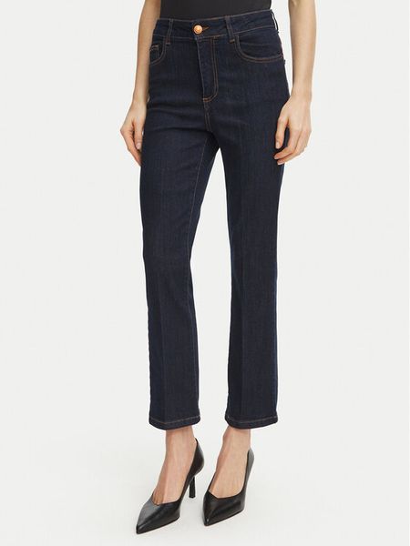 Fracomina Jeansy FY26WV9006D46093 Czarny Cropped Fit. Czarne jeansy Fracomina, bez wzorów, z bawełny. Za 344,99 zł.