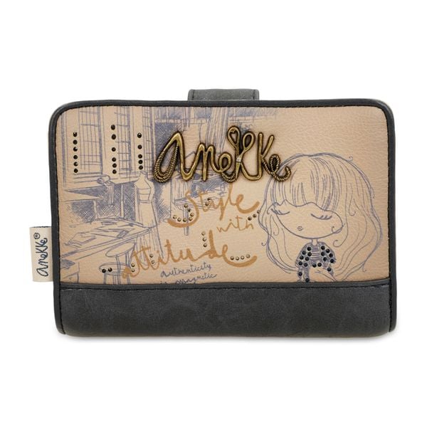 Granatowy Damski Portfel Anekke Edycja Limitowana Mademoiselle. Niebieskie portfele Anekke, z aplikacjami. Za 179,00 zł.