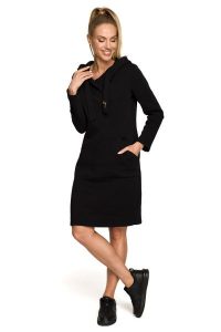 Sukienka sportowa jak długa bluza z kapturem czarna bawełna premium. Czarne sukienki MOE, na co dzień, s, bez wzorów, z bawełny, sportowe, bez kołnierzyka, bez ramiączek, maxi, sportowe. Za 359,00 zł.