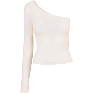 Asymetryczny Koszulka z długim rękawem duże rozmiary damskae Koszulka Urban Clas. Białe koszulki sportowe Urban Classics, bez wzorów, bez ramiączek. Za 142,00 zł.