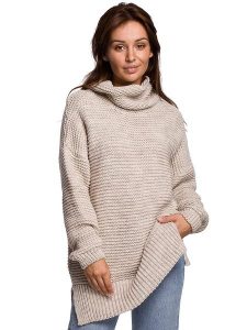 Be Wear Golf w kolorze beżowym rozmiar: onesize. Brązowe golfy Be Wear, bez wzorów, z wełny. Za 207,95 zł.