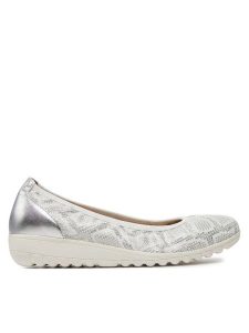 Caprice Baleriny 9-22161-42 Srebrny. Szare balerinki Caprice, bez wzorów, ze skóry, bez obcasa, bez zapięcia. Za 177,99 zł.