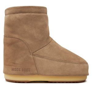 Śniegowce Moon Boot. Brązowe buty zimowe Moon Boot, bez obcasa, bez zapięcia. Za 819,99 zł.