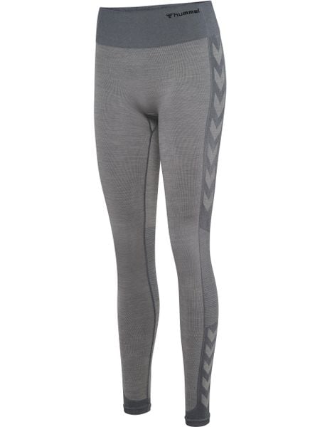 Damskie legginsy bezszwowe z wysokim stanem Hummel Mt Shine. Szare legginsy Hummel, bez wzorów, z materiału, z podwyższonym stanem. Za 175,05 zł.