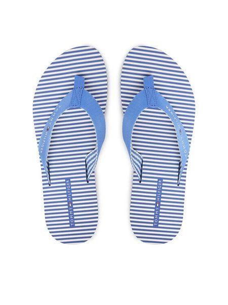 Tommy Hilfiger Japonki Th Ithaca Stripe Summer Sandal FW0FW09192 Niebieski. Niebieskie klapki TOMMY HILFIGER, bez wzorów, z materiału, bez obcasa. Za 169,99 zł.