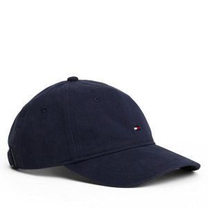 Czapka z daszkiem Tommy Hilfiger. Niebieskie czapki TOMMY HILFIGER, bez wzorów. Za 149,99 zł.
