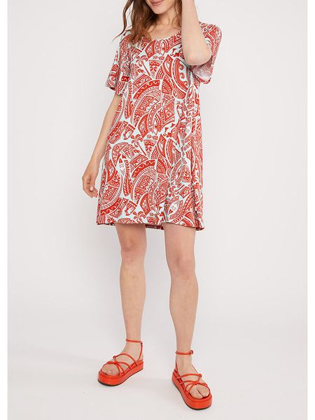 Blutsgeschwister Sukienka "Fly Little Bird" w kolorze czerwono-białym rozmiar: XL. Białe sukienki Blutsgeschwister, na imprezę, s, bez wzorów, z wiskozy, klasyczne, bez kołnierzyka, bez ramiączek, mini. Za 126,45 zł.