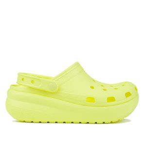 Klapki damskie sportowe na platformie Crocs CLASSIC. Żółte klapki CLASSIC, bez wzorów, bez obcasa, na platformie. W wyprzedaży za 189,00 zł.