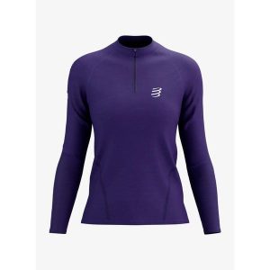 Bluza do biegania damska Compressport Trail HZ LS Tshirt W. Fioletowe bluzy Compressport, xs, bez wzorów, bez kaptura. Za 398,99 zł.