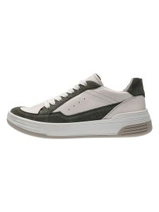 Ara Shoes Skórzane sneakersy w kolorze kremowo-oliwkowym rozmiar: 36,5. Brązowe trampki Ara Shoes, bez wzorów, bez zapięcia. Za 188,85 zł.