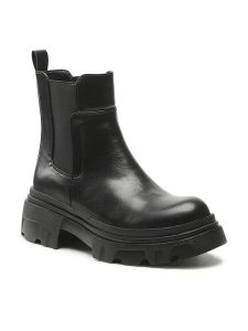 Jenny Fairy Sztyblety WS9186-01 Czarny. Czarne botki Jenny Fairy, bez wzorów, ze skóry, bez obcasa, na płaskiej podeszwie, bez zapięcia. Za 101,98 zł.