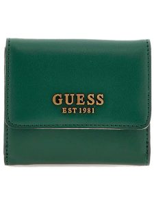 Guess Portfel w kolorze zielonym - 10 x 9 x 4 cm rozmiar: onesize. Zielone paski Guess, z aplikacjami, z materiału. Za 166,88 zł.