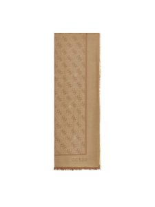 Guess Szal AW5529 VIS03 Beżowy. Brązowe rękawiczki Guess, z aplikacjami, z wiskozy. Za 234,99 zł.
