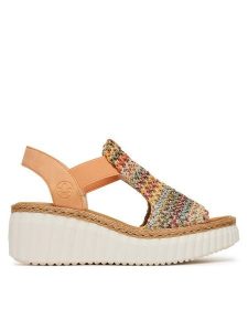 Rieker Sandały CEO-69172-92 Kolorowy. Sandały Rieker, bez wzorów, z syntetyku, bez obcasa, na koturnie, bez zapięcia. Za 329,99 zł.