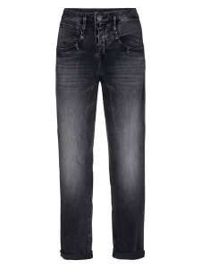 Herrlicher Dżinsy "Shyra" - Tapered fit - w kolorze czarnym rozmiar: W33. Czarne jeansy Herrlicher, bez wzorów, z podwyższonym stanem. Za 208,99 zł.