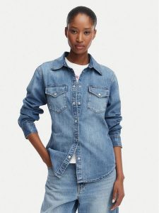 Tommy Jeans Koszula jeansowa DW0DW23486 Niebieski Regular Fit. Niebieskie koszule Tommy Jeans, xs, bez wzorów, z bawełny, bez kołnierzyka, bez ramiączek. Za 369,99 zł.