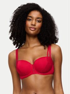 Triumph Biustonosz z fiszbiną Palina Moonlight Kiss 10224803 Czerwony. Czerwone biustonosze Triumph, bez wzorów, z syntetyku. Za 209,99 zł.