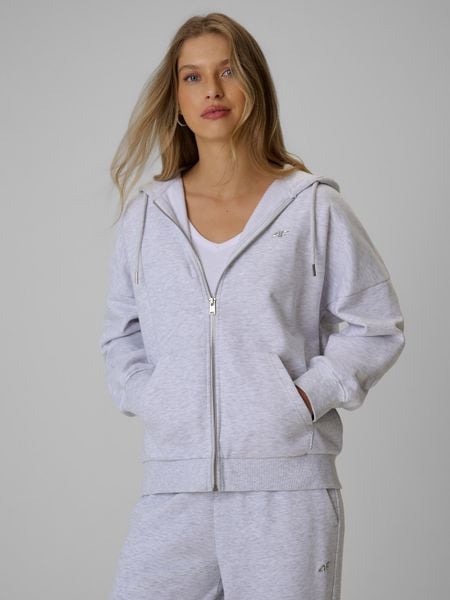 4F Bluza dresowa loose z kapturem damska - szara S. Szare bluzy 4f, s, bez wzorów, z dresówki, z kapturem. Za 159,99 zł.