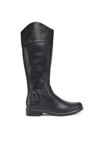 Caprice Oficerki 9-25517-45 Czarny. Czarne kozaki Caprice, bez wzorów, ze skóry, bez obcasa, na płaskiej podeszwie, bez zapięcia. Za 739,99 zł.