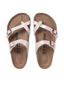 Birkenstock Japonki Mayari 0071661 Beżowy. Brązowe klapki Birkenstock, bez wzorów, ze skóry, bez obcasa. Za 319,99 zł.