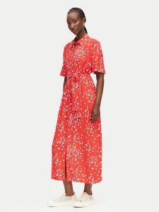 Roxy Sukienka koszulowa Island Escape ERJWD03865 Czerwony Regular Fit. Czerwone kombinezony Roxy, m, bez wzorów, z wiskozy, bez kołnierzyka, bez ramiączek. Za 339,99 zł.