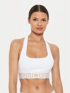 Versace Biustonosz top AUD01039 1A10011 Biały. Białe biustonosze Versace, bez wzorów, z bawełny. Za 249,99 zł.