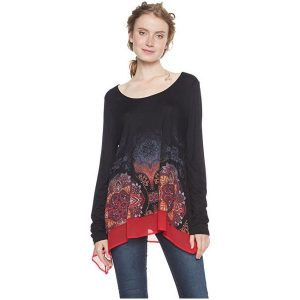 Desigual Koszulka T-Shirt Olga Negro 18wwtkbu 2000 (Rozmiar S). Bluzki marki Desigual. W wyprzedaży za 134,00 zł.
