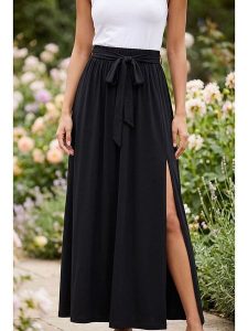 SOULSHAE Spódnica w kolorze czarnym rozmiar: XXL/3XL. Czarne spódnice SOULSHAE, xl, bez wzorów, z tkaniny, maxi. Za 109,95 zł.