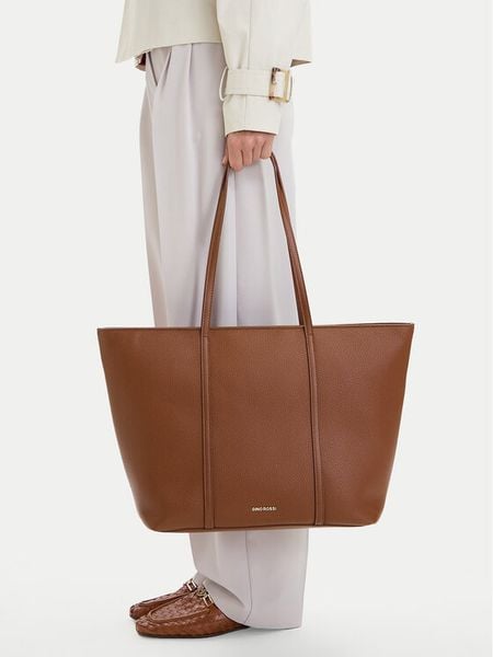 GINO ROSSI Torebka C-LDA9518 Brązowy jasny. Brązowe shopper bag Gino Rossi, bez wzorów, ze skóry, bez dodatków. Za 199,99 zł.