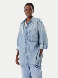 G-Star Raw Koszula jeansowa D27695-D788 Niebieski Oversize. Niebieskie koszule G-Star Raw, m, bez wzorów, z bawełny, bez kołnierzyka, bez ramiączek. Za 489,99 zł.