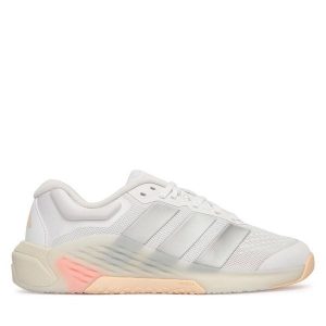 Buty na siłownię adidas. Białe buty sportowe ADIDAS, bez wzorów, bez zapięcia, na fitness i siłownię. Za 483,99 zł.