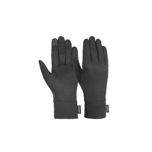 Rękawice jedwabne Reusch Silk liner TOUCH-TEC. Czarne rękawiczki REUSCH, na zimę, bez wzorów, z jedwabiu. W wyprzedaży za 125,91 zł.