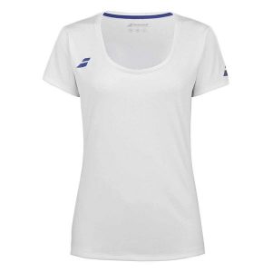 Top Mangas Babolat Play Niña. Białe topy BABOLAT, bez wzorów, z materiału, klasyczne, bez kołnierzyka, bez ramiączek. Za 119,99 zł.