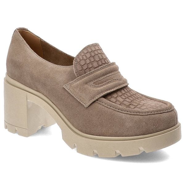 Beżowe Półbuty Lemar Wygodne Skórzane Buty. Brązowe czółenka Lemar, bez wzorów, bez obcasa, na obcasie, bez zapięcia. Za 329,00 zł.