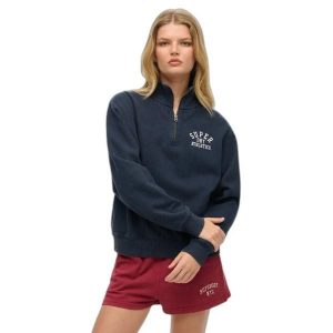Bluza damska Superdry Athletic Essential. Niebieskie bluzy Superdry, bez wzorów, bez kaptura. Za 284,00 zł.